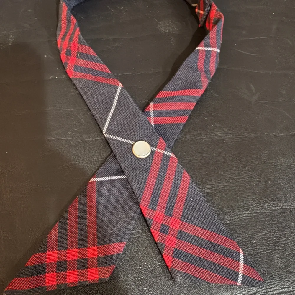 Stylish Red and Black Plaid Teen's Tie